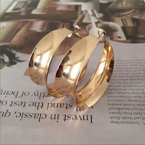 Bohemian gold tone hoop earrings